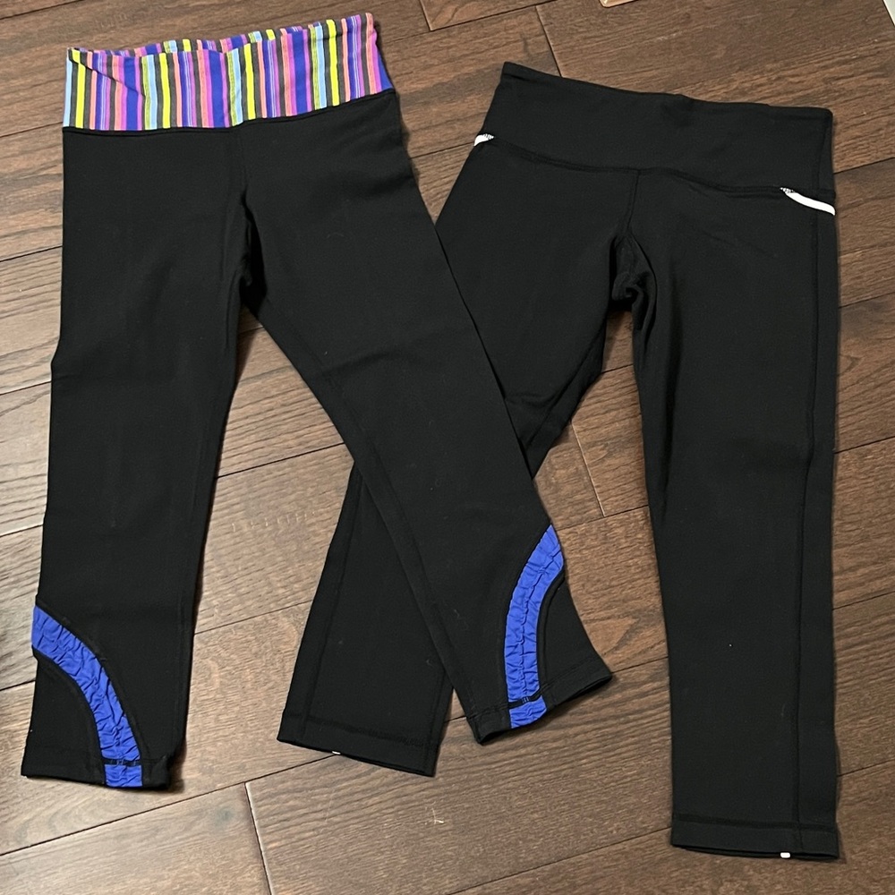 Women’s Lululemon 2 Black cropped leggings 4